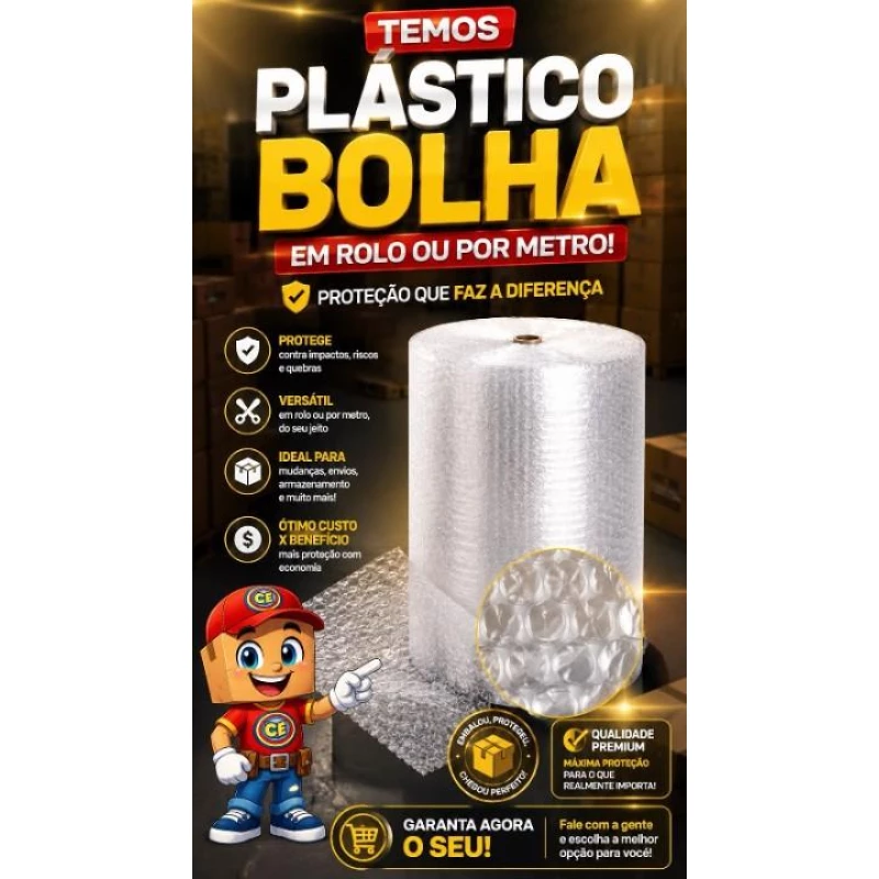 Plástico Bolha para Embalagem (em rolo ou por metro)